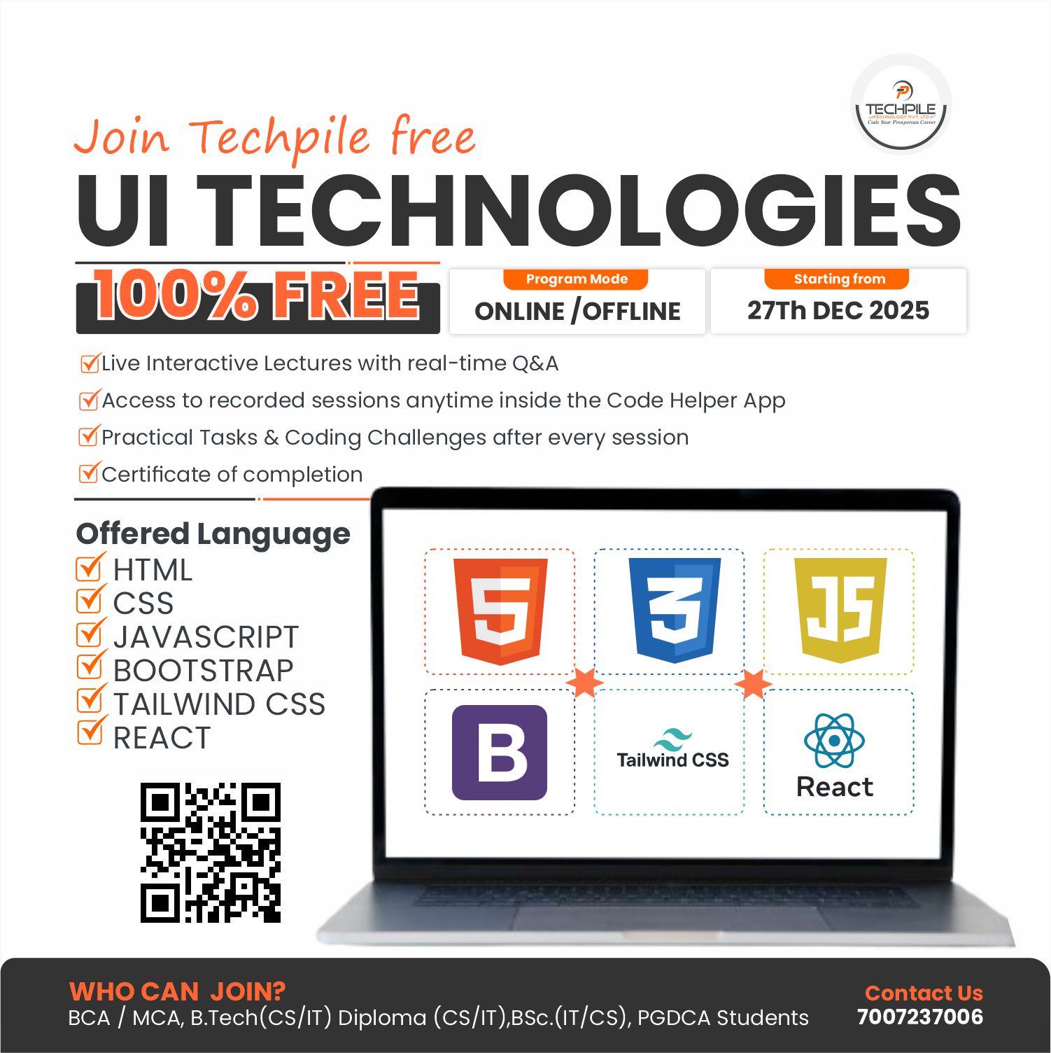 Master UI Technologies with Techpile (Free Program)