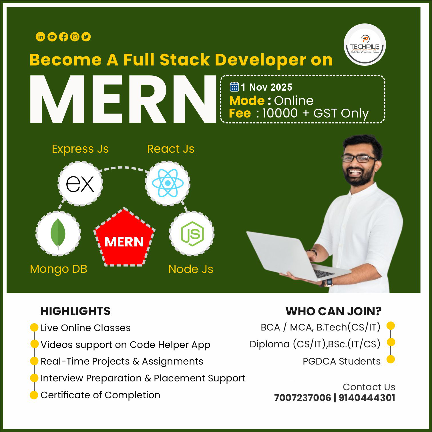 Techpile is going to start a new MERN Stack Development Batch