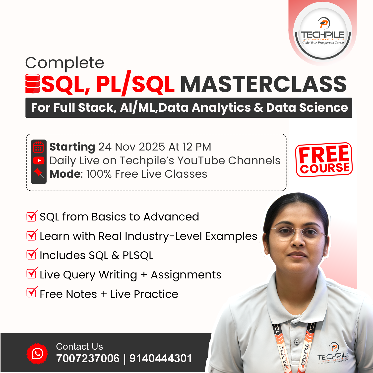 Ultimate SQL + PL/SQL Course for Beginners to Professionals - Starting 24 Nov